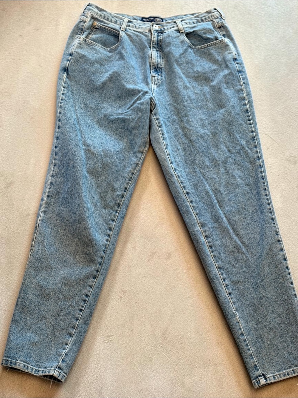 Venezia Jeans Light Wash Straight Leg Jeans Plus Size 20 Tall 100% Cotton